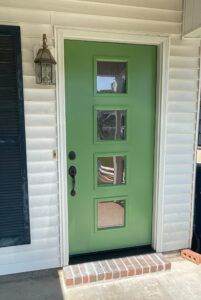 after - green fiberglass door. Select the best entry door