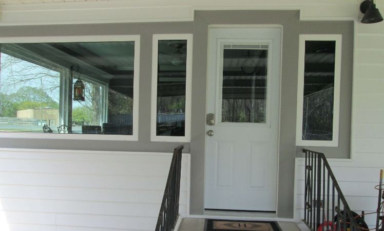 after - white fiberglass door