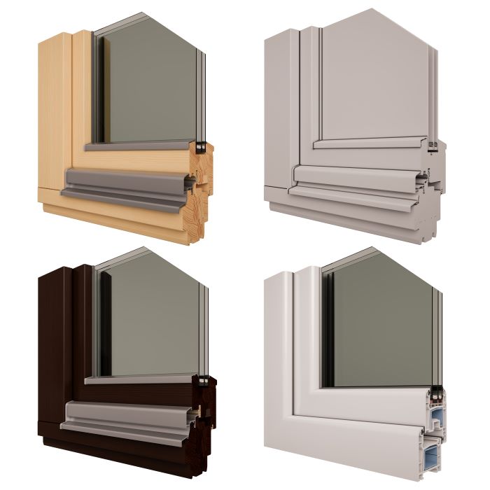 Samples of window frames